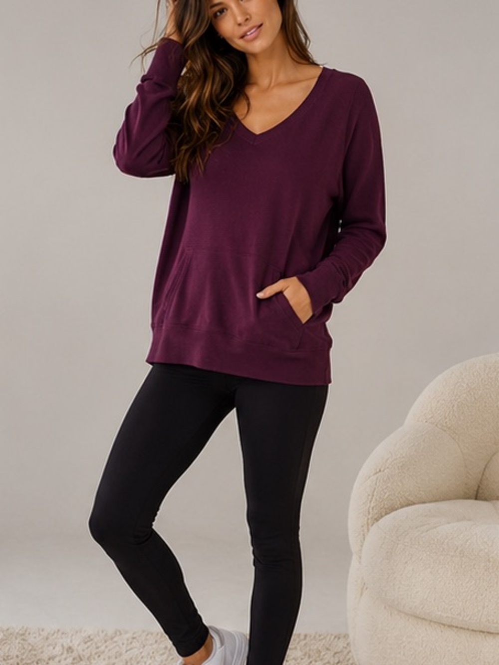VS V-Neck Burgundy Sweater